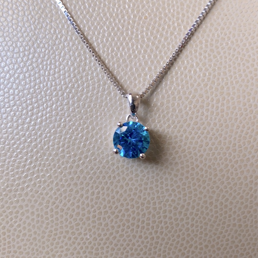 Sterling Silver Blue Topaz Pendant